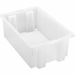 Quantum Storage Systems Quantam Storage Genuine Stack & Nest Tote Clear, 18"L x 11"W x 6"H, Polyprolylene - Pkg Qty 6