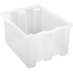 Quantum Storage Systems Quantam Storage Genuine Stack & Nest Tote Clear, 19-1/2"L x 15-1/2"W x 10"H, Polyprolylene - Pkg Qty 6