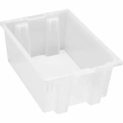 Quantum Storage Systems Quantam Storage Genuine Stack & Nest Tote Clear, 19-1/2"L x 13-1/2"W x 8"H, Polyprolylene - Pkg Qty 6