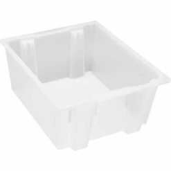Quantum Storage Systems Quantam Storage Genuine Stack & Nest Tote Clear, 23-1/2"L x 19-1/2"W x 10"H, Polyprolylene - Pkg Qty 3