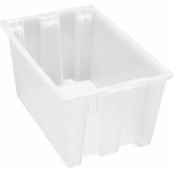 Quantum Storage Systems Quantam Storage Genuine Stack & Nest Tote Clear, 23-1/2"L x 15-1/2"W x 12"H, Polyprolylene - Pkg Qty 3