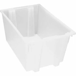 Quantum Storage Systems Quantam Storage Genuine Stack & Nest Tote Clear, 29-1/2"L x 19-1/2"W x 15"H, Polyprolylene - Pkg Qty 3