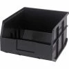 Quantum Storage Systems Quantum Plastic Stackable Shelf Bin SSB425 11"W x 12"D x 7"H, Black - Pkg Qty 6