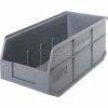 Quantum Storage Systems Quantum Plastic Stacking and Hanging Shelf Bin SSB463 8-1/4"W x 18"D x 7"H, Gray - Pkg Qty 6