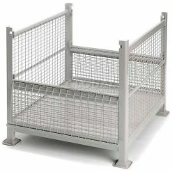 Davco Wire Mesh Steel Container R2GW-01 - 40-1/2"x34-1/2"x32" 2 Gates Gray