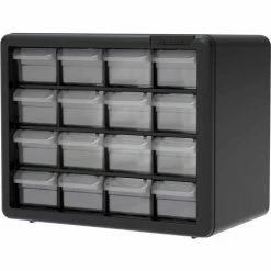 Akro-Mils Plastic Drawer Parts Cabinet 10116 - 10-1/2"W x 6-3/8"D x 8-1/2"H, Black, 16 Drawers 17 Akro-Mils Plastic Drawer Parts Cabinet 10116 - 10-1/2"W x 6-3/8"D x 8-1/2"H, Black, 16 Drawers -Containers & Organizers Sales Store RBM 10116