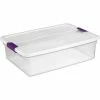 Sterilite Clearview Storage Box With Latched Lid 17551706 - 32 Qt. 23-5/8"L x 16-3/8"W x 6-1/2"H - Pkg Qty 6