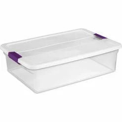 Sterilite Clearview Storage Box With Latched Lid 17551706 - 32 Qt. 23-5/8"L x 16-3/8"W x 6-1/2"H - Pkg Qty 6