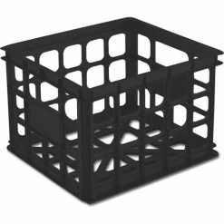 Sterilite Storage Crate 16929006 - Black 15-1/4"L x 13-3/4"W x 10-1/2"H - Pkg Qty 6