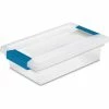 Sterilite Small Clip Clear Storage Box With Latched Lid 19618606 - 11"L x 6-5/8"W x 2-3/4"H - Pkg Qty 6