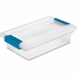 Sterilite Small Clip Clear Storage Box With Latched Lid 19618606 - 11"L x 6-5/8"W x 2-3/4"H - Pkg Qty 6