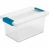 Sterilite Medium Clip Clear Storage Box With Latched Lid 19628604 - 11"L x 6-5/8"W x 5-3/8"H - Pkg Qty 4