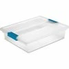 Sterilite Large Clip Clear Storage Box With Latched Lid 19638606 - 14"L x 11"W x 3-1/4"H - Pkg Qty 6