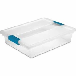 Sterilite Large Clip Clear Storage Box With Latched Lid 19638606 - 14"L x 11"W x 3-1/4"H - Pkg Qty 6