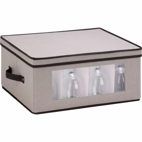 Honey-Can-Do Gray Canvas Large Storage Chest w/Window 2 Honey-Can-Do Gray Canvas Large Storage Chest w/Window - Image 2