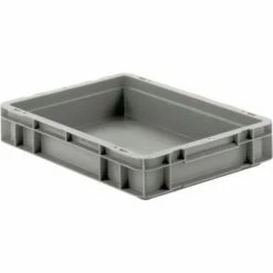 SSI Schaefer Euro-Fix Solid Container EF4070 - 16" x 12" x 3", Gray
