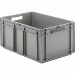 SSI Schaefer Euro-Fix Solid Container EF6320 - 24" x 16" x 13", Gray - Pkg Qty 4