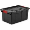 Sterilite Industrial Tote 14649006 - Black/Racer Red 15 Gal. 25-3/4"L x 17-1/4"W x 11-7/8"H - Pkg Qty 6