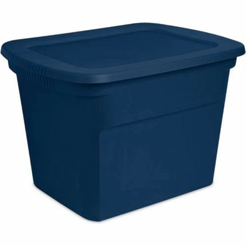 Sterilite 17317408 Industrial Tote 18 Gallon 23-1/2" L x 18-3/8"W x 16-1/8"H Marine Blue - Pkg Qty 8 1 Sterilite 17317408 Industrial Tote 18 Gallon 23-1/2" L x 18-3/8"W x 16-1/8"H Marine Blue - Pkg Qty 8