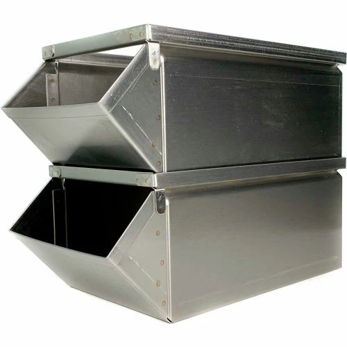 Stackbin® Stainless Steel Stacking Hopper Front Container, 9"W x 18-3/4"D x 7-1/2"H 4 Stackbin® Stainless Steel Stacking Hopper Front Container, 9"W x 18-3/4"D x 7-1/2"H - Image 4