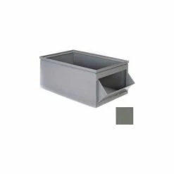 Stackbin® Steel Bin 1-804 - 15"W x 27"D x 10"H Steel Hopper Box, Gray