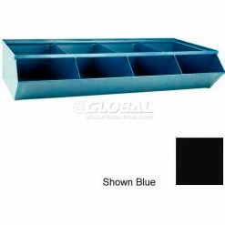 Stackbin® Steel Sectional Hopper Bin, 4 Compartments, 37"W x 18-3/4"D x 7-1/2"H, Black