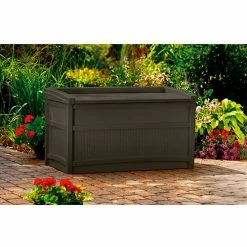 Suncast DB5500J Outdoor Storage Deck Box with Seat 50 Gallon 41"L x 21"W x 23-1/4"H Java -Containers & Organizers Sales Store SUN DB5500J