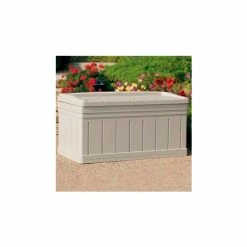 Suncast DB9750 Premium Deck Box with Seat 129 Gallon