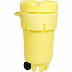 SpillTech® 50 Gallon Wheeled OverPack Salvage Drum with Lid - A50OVER-WD Polyethylene - Yellow