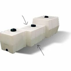 RomoTech 50 Gallon Plastic Storage Tank 82123919 - Square End with Flat Bottom