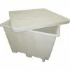 Romotech Plastic Gaylord Pallet Container 82125038 with Lid 50"L x 50"W x 36-1/2"H, Natural