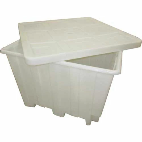 Romotech Plastic Gaylord Pallet Container 82125038 with Lid 50"L x 50"W x 36-1/2"H, Natural 1 Romotech Plastic Gaylord Pallet Container 82125038 with Lid 50"L x 50"W x 36-1/2"H, Natural