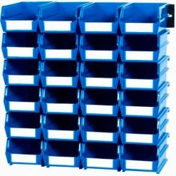 Triton Products LocBin Wall Storage, 3-210BWS, W/Rails, Small, Blue (26 pc) -Containers & Organizers Sales Store TIT 3 210BWS