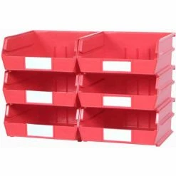 Triton Products LocBin Wall Storage, 3-235RWS, W/Rails, Large, Red (8 pc) -Containers & Organizers Sales Store TIT 3 235RWS