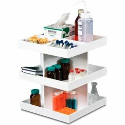 TrippNT™ White PVC Triple 360 Degree Rotating Shelf Station, 12"W x 12"D x 15"H -Containers & Organizers Sales Store TPN trippnt50015 5