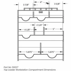 TrippNT™ White PVC Top Loader Workstation, 13"W x 8"D x 12"H -Containers & Organizers Sales Store TPN trippnt50027 Compartment Drawing