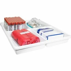 TrippNT™ White Polystyrene Big 4 Compartment Drawer Organizer, 19"W x 18"D x 2"H