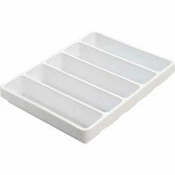 TrippNT™ White Polystyrene Big 5 Compartment Drawer Organizer, 17"W x 13"D x 2"H