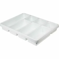 TrippNT™ White 7 Compartment Drawer Organizer, 17"W x 13"D x 2"H