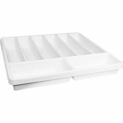 TrippNT™ White Polystyrene Big 8 Compartment Drawer Organizer, 19"W x 18"D x 2"H