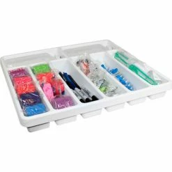 TrippNT White Polystyrene Big 8 Compartment Drawer Organizer, 19"W x 18"D x 2"H -Containers & Organizers Sales Store TPN trippnt50057 5