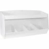 TrippNT White PVC Storage Bin with 4 Compartments and 1 Shelf, 24"W x 10"D x 13"H