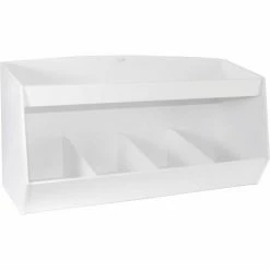 TrippNT™ White PVC Storage Bin with 4 Compartments and 1 Shelf, 24"W x 10"D x 13"H