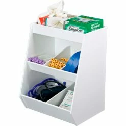 TrippNT White Lab Storage Bin with 5 Fixed Compartments and 1 Shelf, 12"W x 10"D x 16"H -Containers & Organizers Sales Store TPN trippnt50074 5
