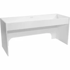 TrippNT™ White PVC 18" Step Shelf Station, 18"W x 6"D x 8"H