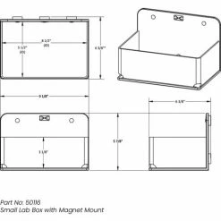 TrippNT™ Small Lab Box with Magnetic Mount, 9"W x 6"D x 6"H, White/Clear -Containers & Organizers Sales Store TPN trippnt50116 Drawing