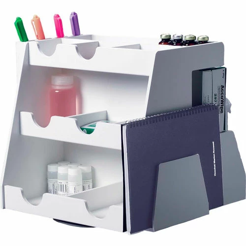 TrippNT White PVC Rotating Multi-Compartment Workstation, 15"W x 13"D x 13"H 1 TrippNT White PVC Rotating Multi-Compartment Workstation, 15"W x 13"D x 13"H