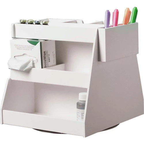 TrippNT White PVC Rotating Multi-Compartment Workstation, 15"W x 13"D x 13"H 2 TrippNT White PVC Rotating Multi-Compartment Workstation, 15"W x 13"D x 13"H - Image 2