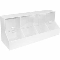 TrippNT™ White PVC/Acrylic X-Large Dispensing Bin with 4 Compartments, 26"W x 8"D x 9"H