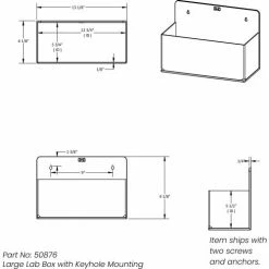 TrippNT™ White PVC/Acrylic Extra Large Lab Box with Double Sided Tape, 13"W x 7"D x 9"H -Containers & Organizers Sales Store TPN trippnt50876 Drawing